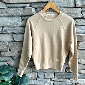 rag & bone Terry Crewneck Sweatshirt Cropped Tan Neutral Dolman Sleeve Size XXS